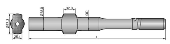 T38 προσαρμοστής κνημών τρυπανιών για Montabert H50 H60 H70